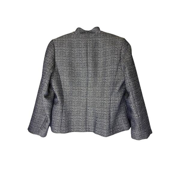 Jones Studio Separates Navy Blue & White Textured 3 Button Lined Blazer Size 16W - Picture 4 of 9